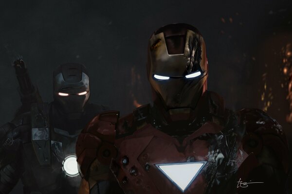 Iron Man with glowing eyes