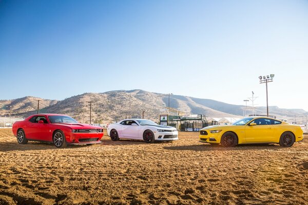 Muscle Caryfon Desert Sand Chevrolet Camaro Ford Mustang Dodge Challenger