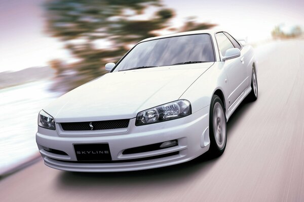 Das legendäre japanische Auto des Nissan r34 gt