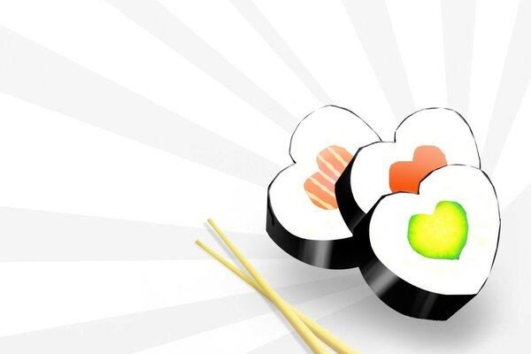 Herzförmiges Sushi