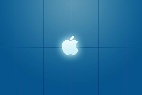 Apple icon on a blue background