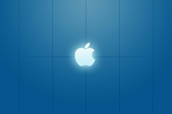 Значок Apple на синем фоне