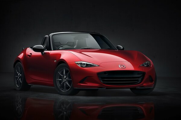 Cool red Mazda, photo in the studio