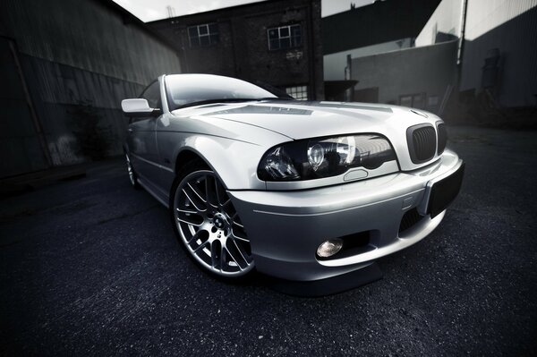 BMW sports car on a city street