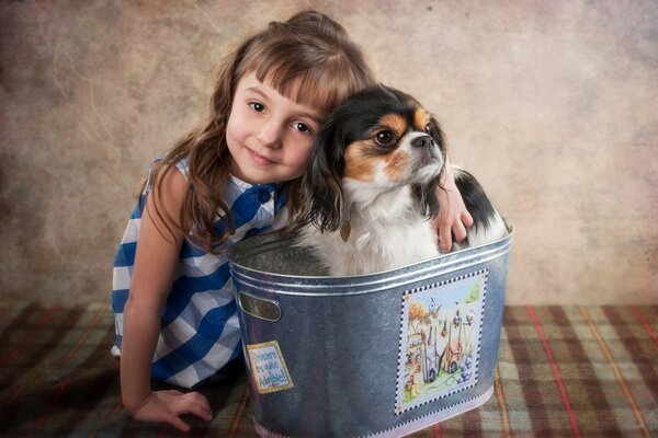 Girl and dog are best friends