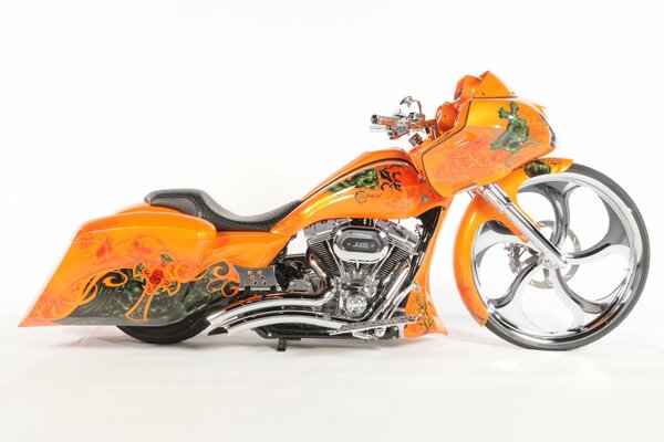 Designer sport class motorcycle, airbrushing