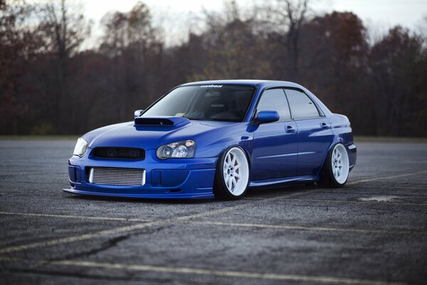 Auto Blue Subaru tuning