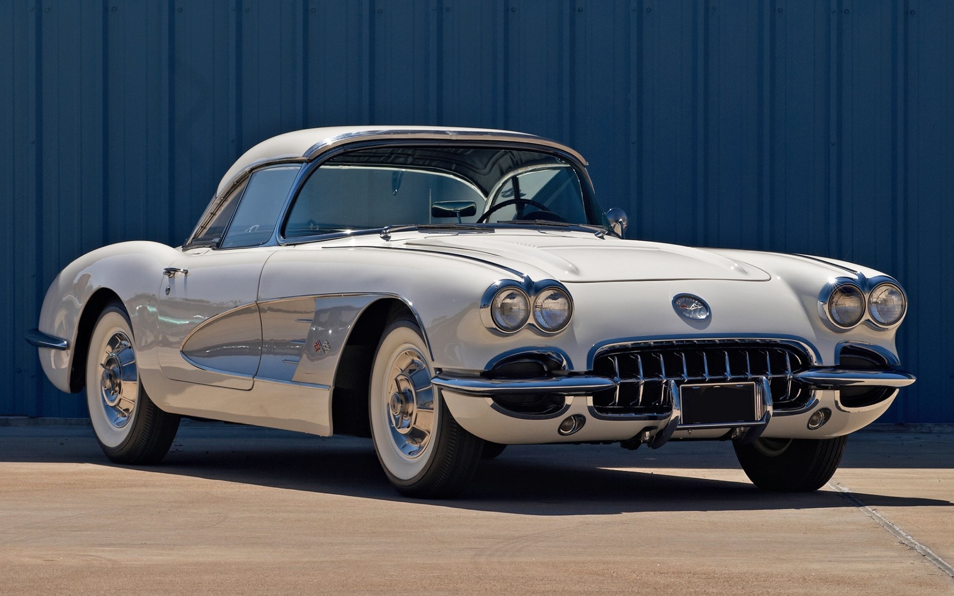 chevrolet corvette c1 année 1958 chevrolet blanc avant