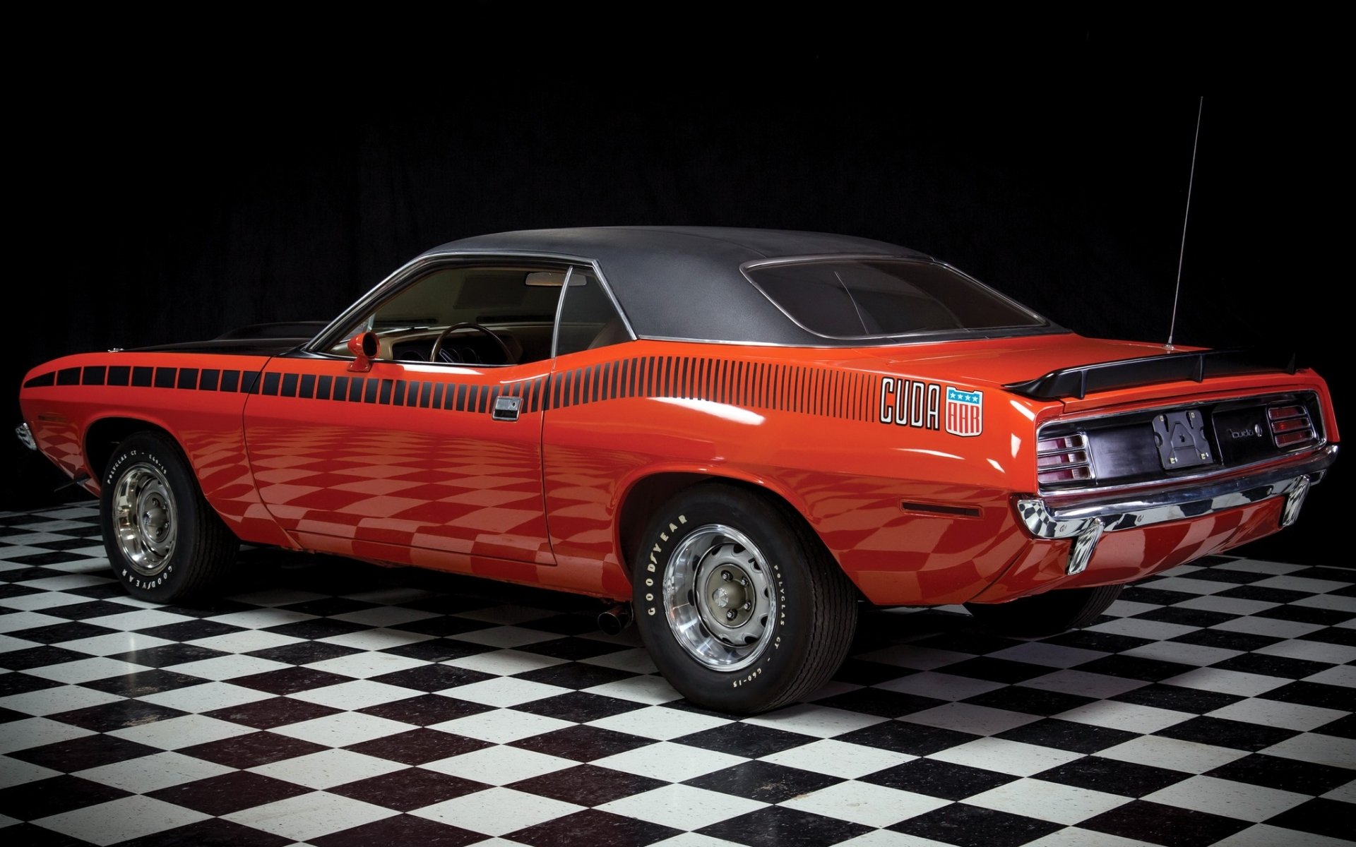 plymouth aar cuda gdzie muscle car muscle car widok z tyłu tło