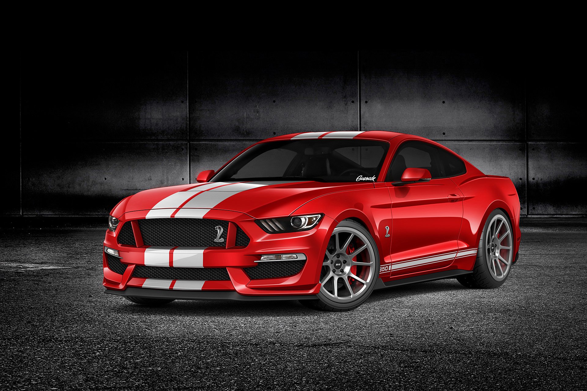 ford mustang gt350 par gurnade rouge muscle car rendu rouge muscle car rendu