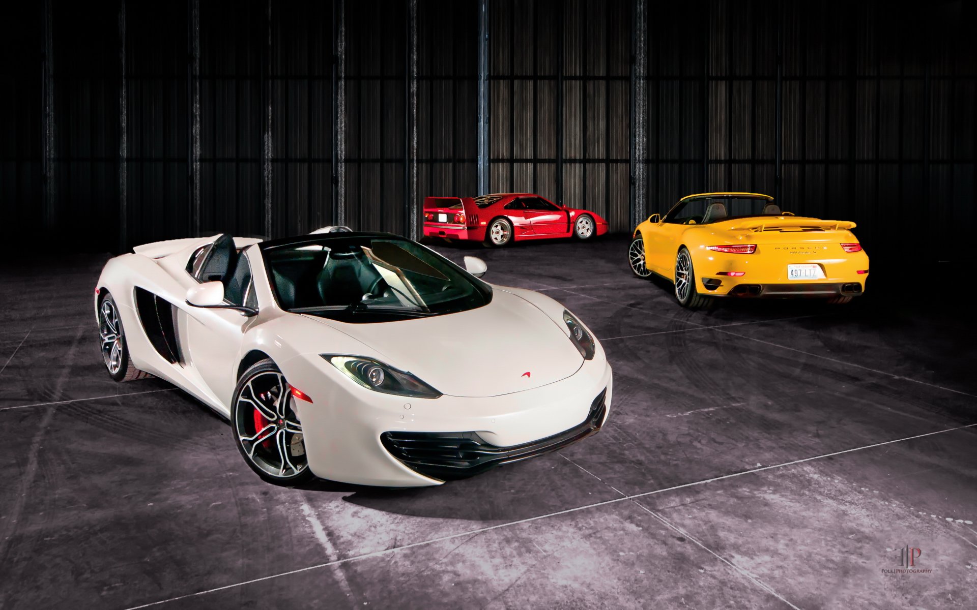 mclaren mp4-12c spider ferrari f40 porsche 991 turbo s cabriolet