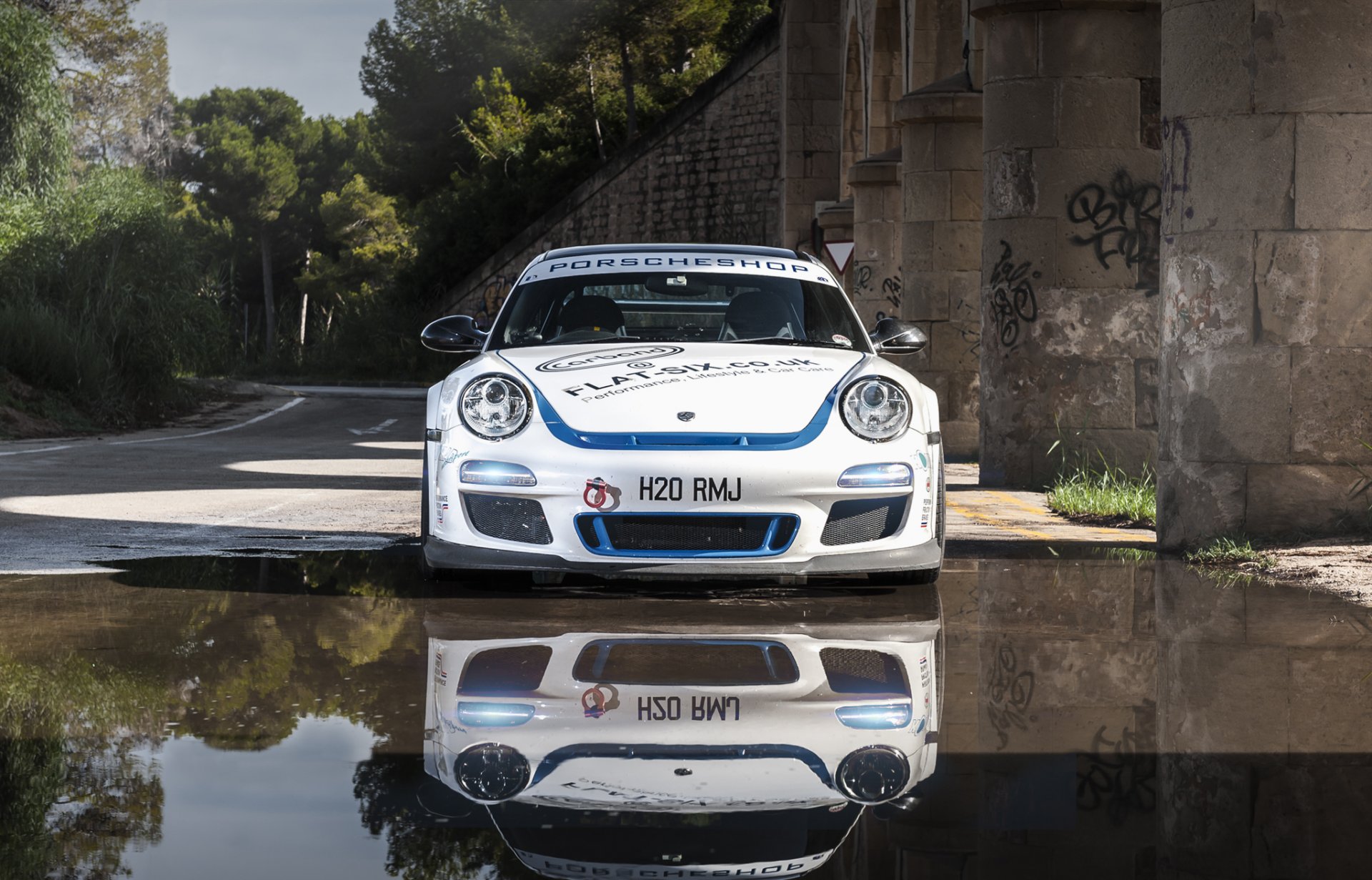 porsche 3.8 carrera s eurocupgt blanco porsche coche deportivo frente reflexión