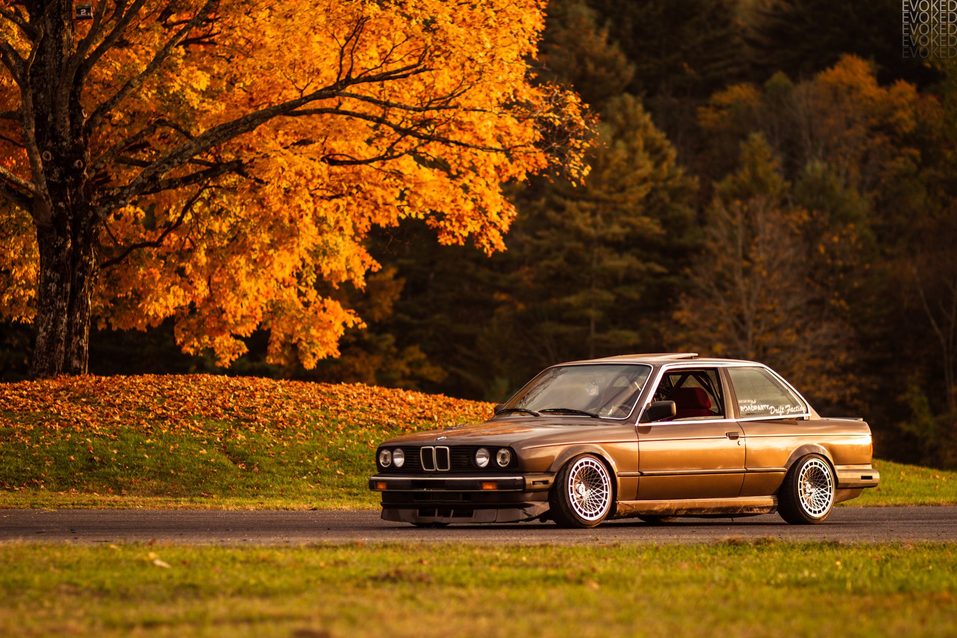 bmw e30 325si осень дерево листва свет