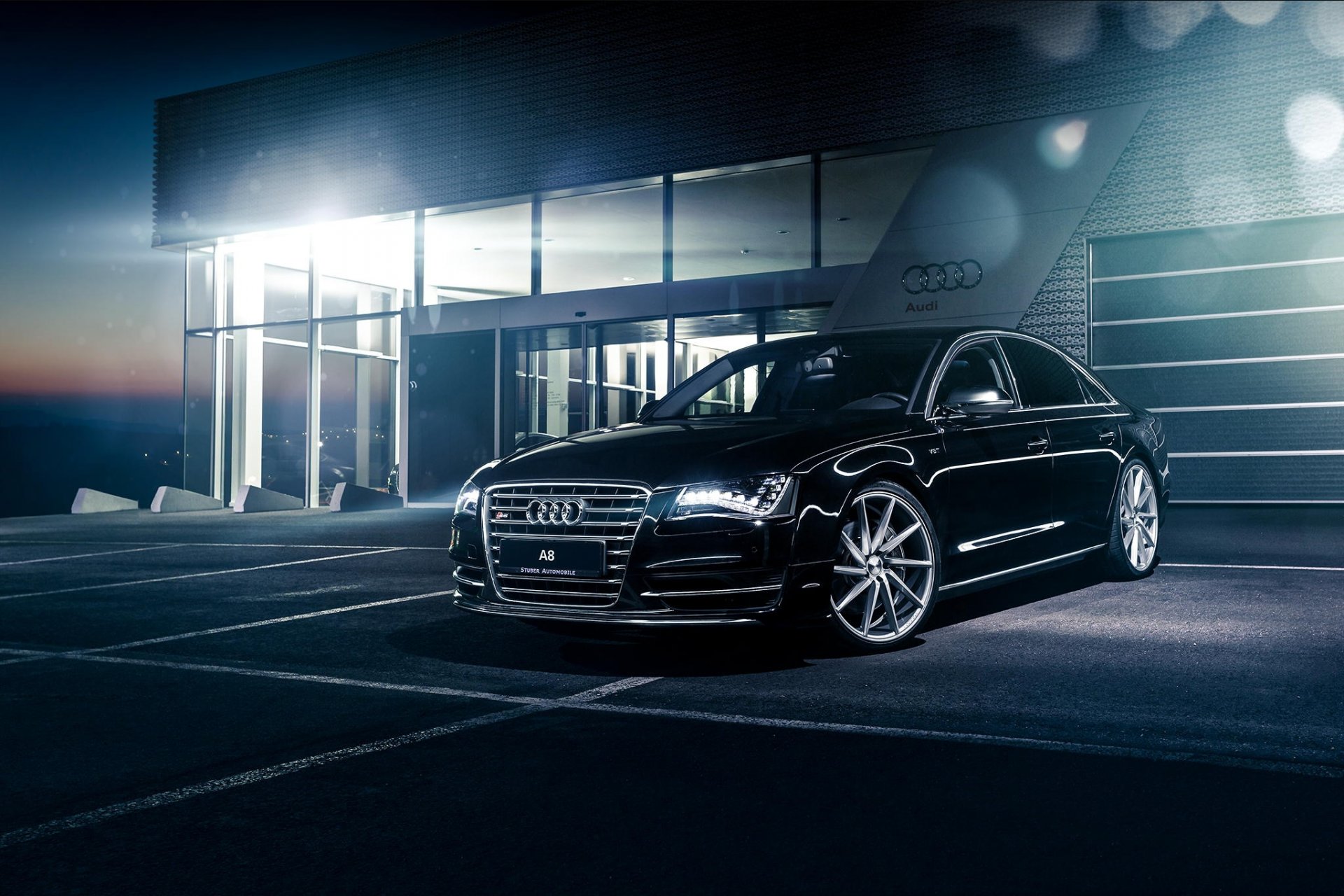 audi a8 черный передние