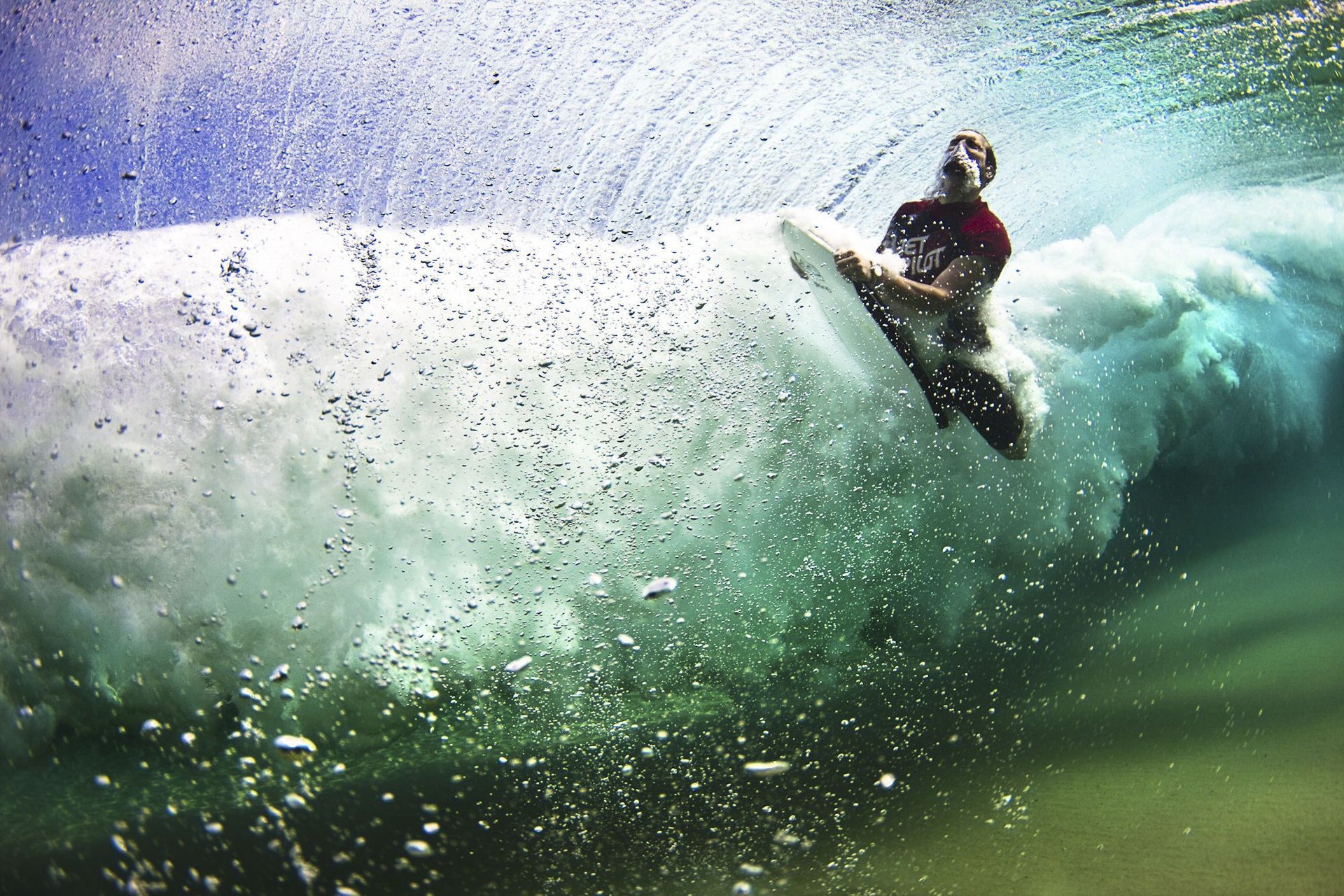 vague surf bulles