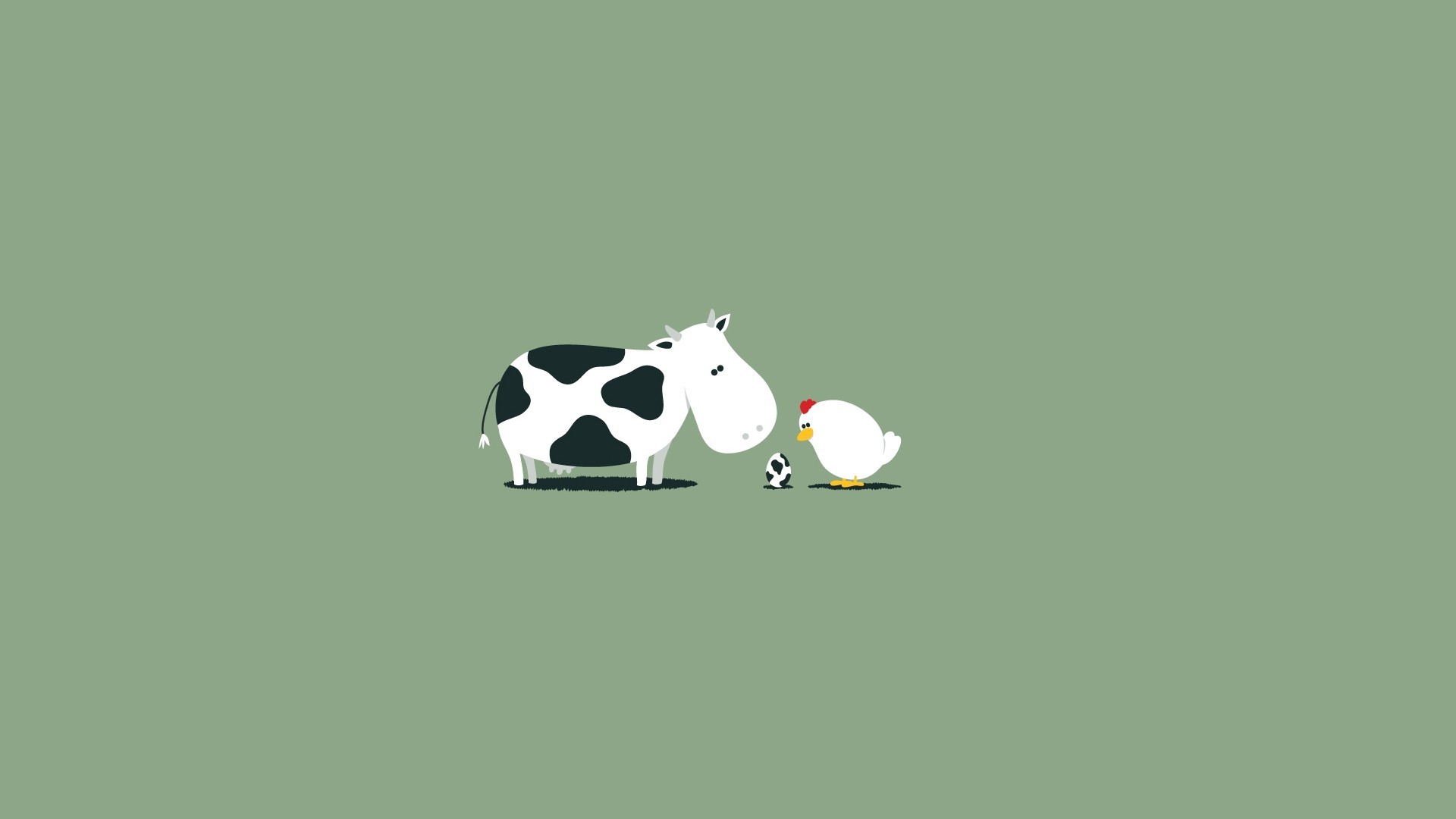 minimalismo mucca uovo pollo