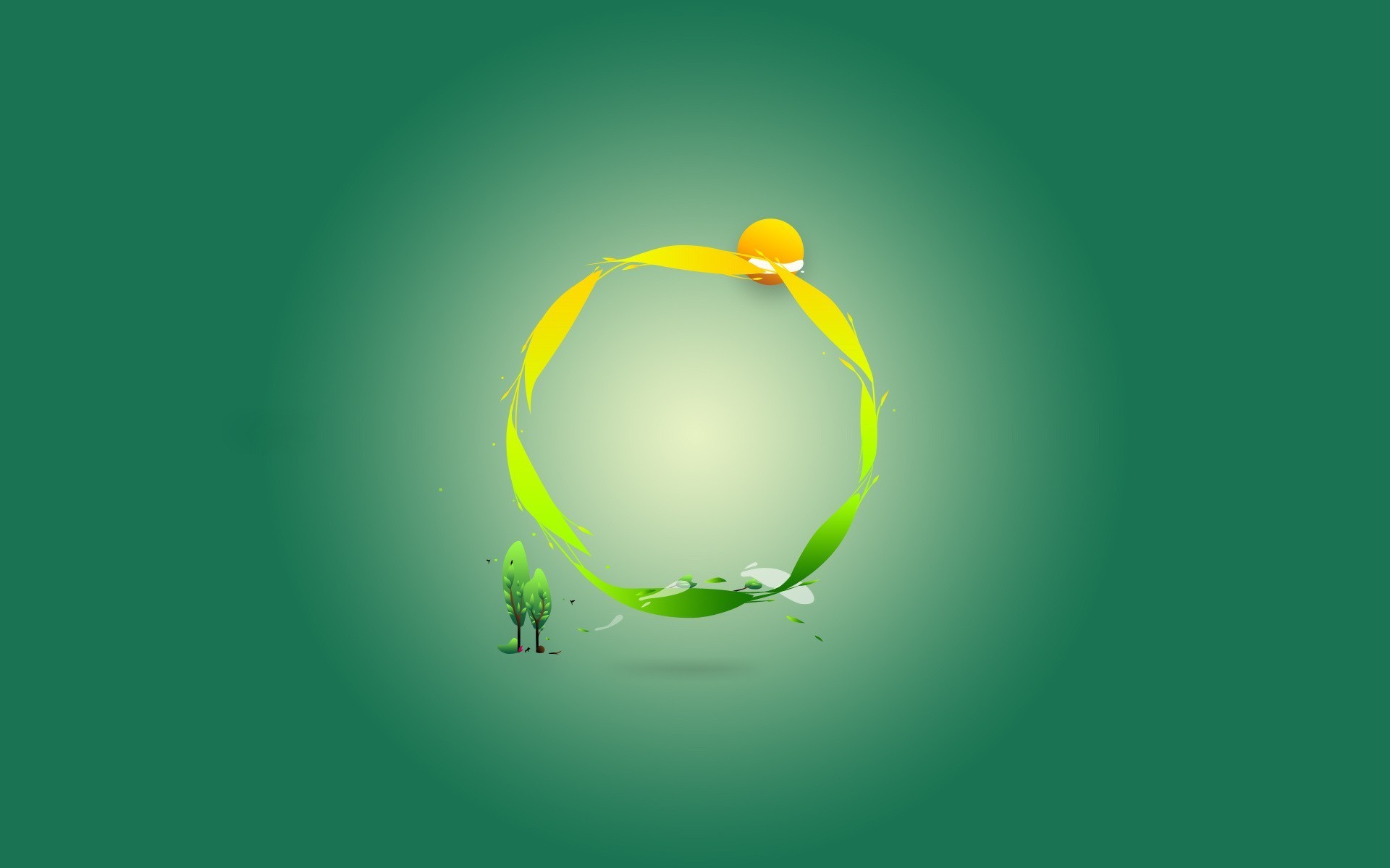 verde cerchio minimalismo
