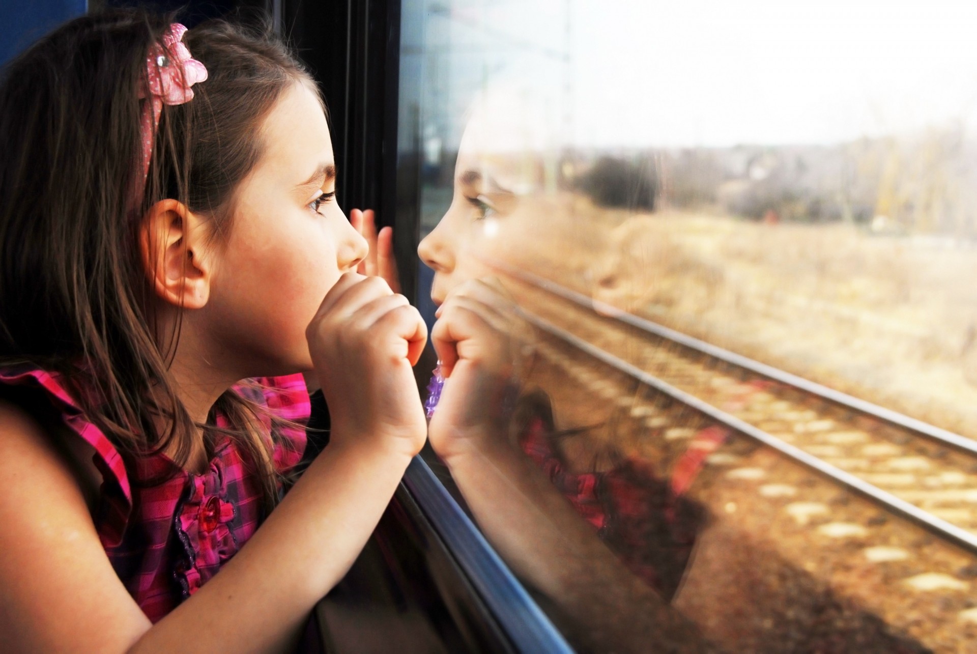 child train window cute sadness children pretty little girl