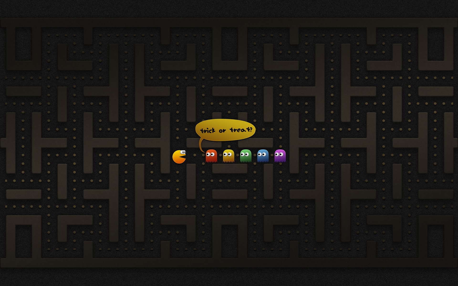 halloween trick treat pacman