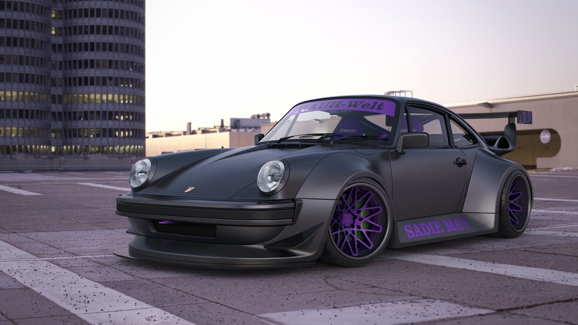 porsche 911 turbo noir automobile auto porsche voiture rue bâtiments