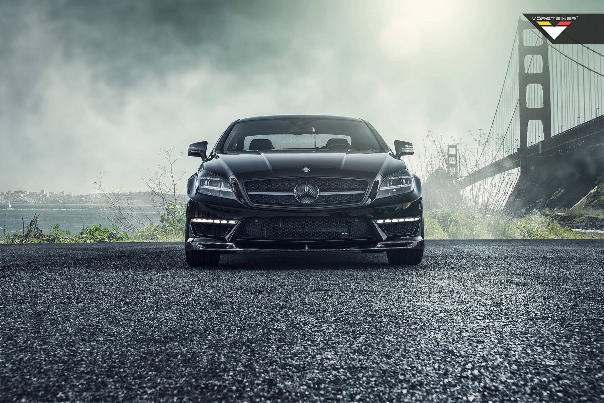 mercedes-benz cls63 amg vorsteiner voiture noir tuning mercedes pont