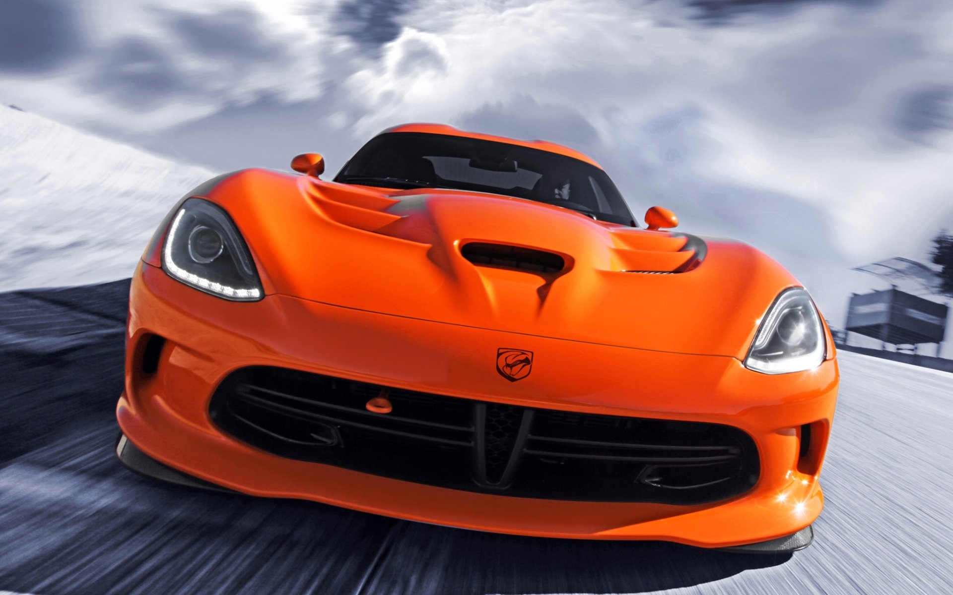 ausweichen hundert viper ta dodge viper supercar orange front