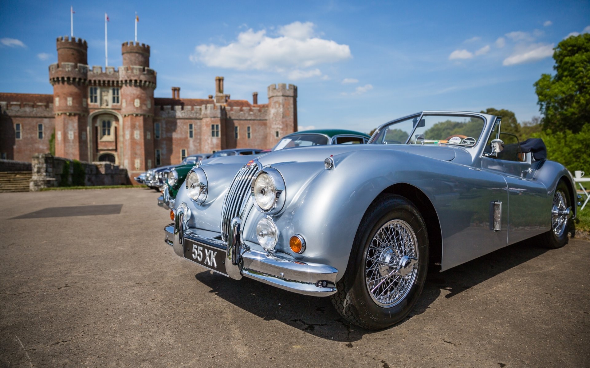 jaguar xk120 castello di herstmonceux inghilterra castello di herstmonceux retrò classico