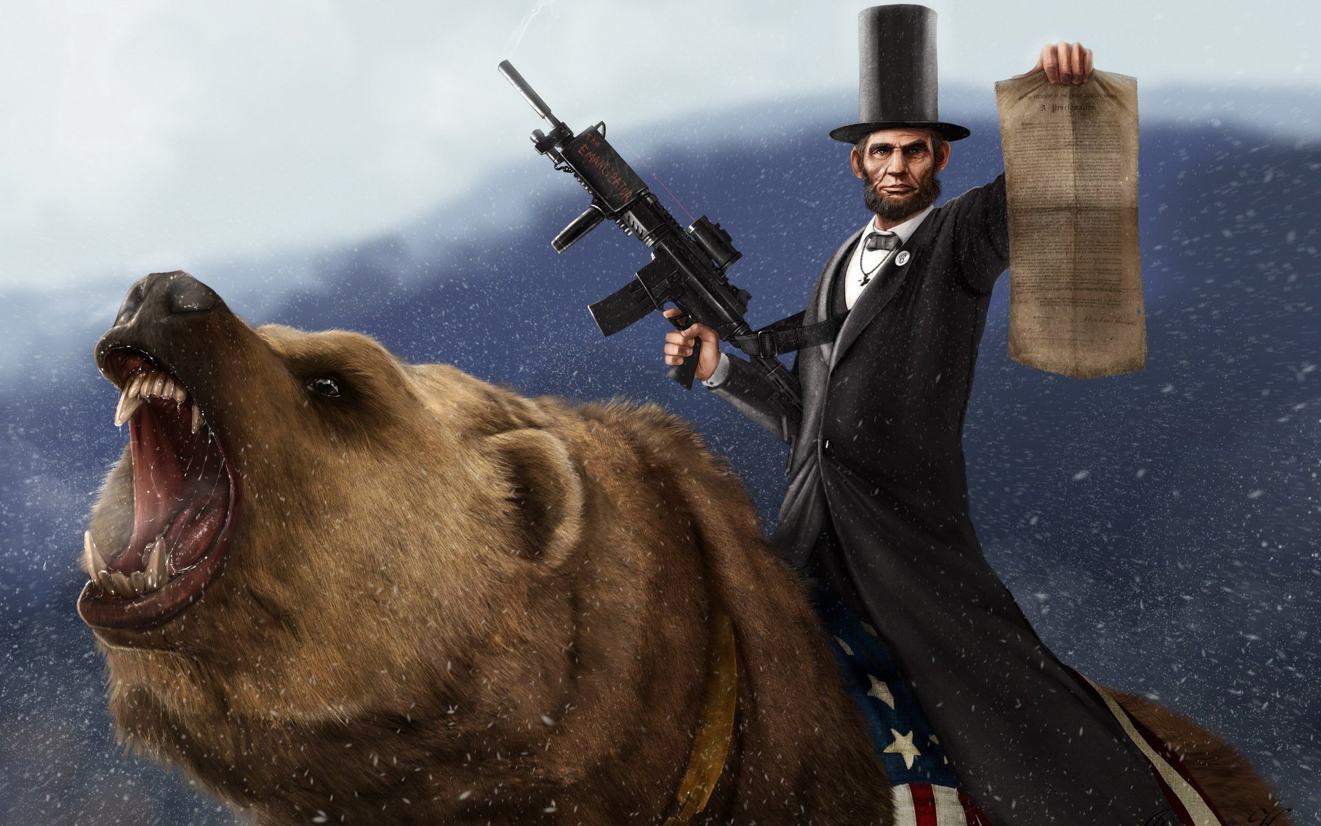 proclamation abraham lincoln bear machine snow