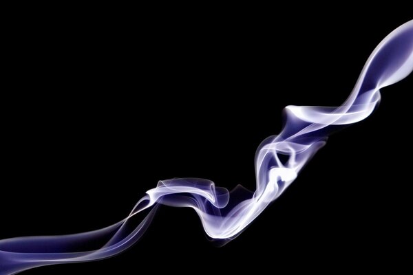 Minimalism. Beautiful smoke streams on a black background