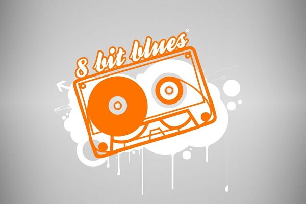 Ornzhevaya cassette 8 bits on a gray background