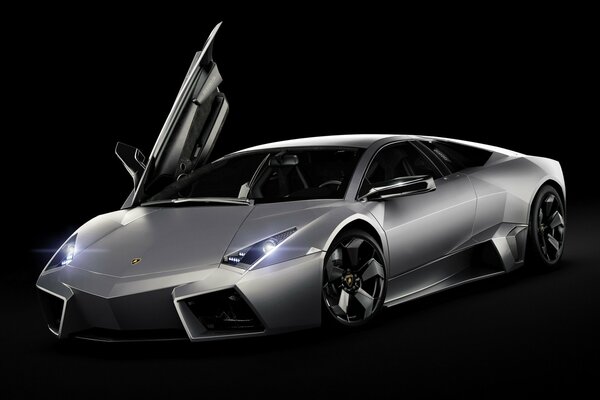 Lamborghini reventon supercar on a black background