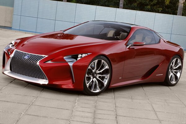 Lexus lf -lc red car