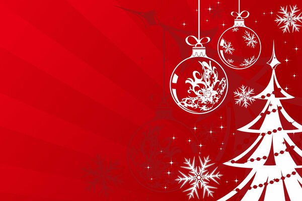 Tema de año nuevo sobre fondo rojo