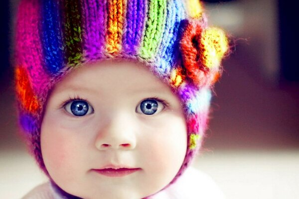 Blue eyes of a cute baby