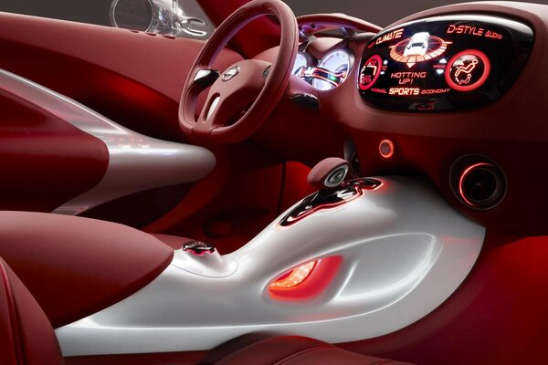 Concept - car intérieur rouge Nissan Gazana