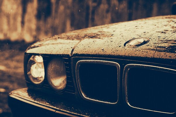Clásico coche alemán bmw delantero