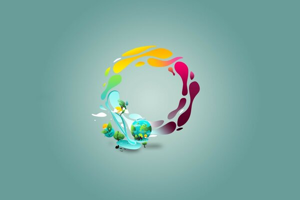 Beautiful multicolored circle on the background