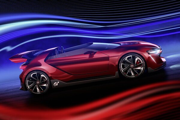 Concept roadster from Volkswagen on a fantastic background