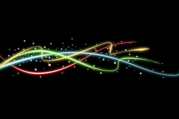 Lignes lumineuses et colorées de néon