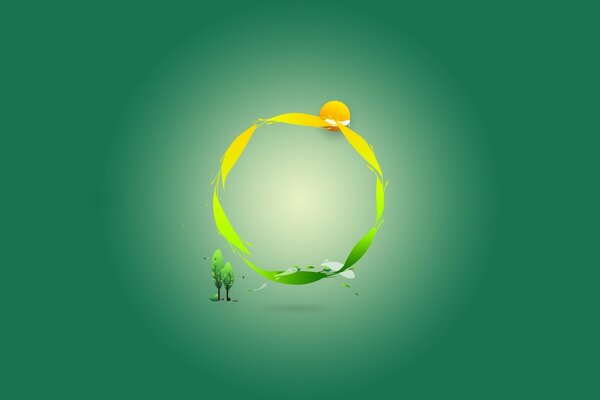 Le cycle de la nature dans les couleurs jaune-vert
