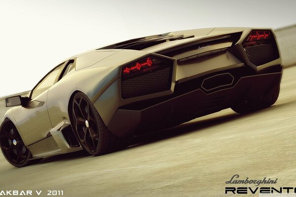 Lamborghini Reventon avec des phares allumés