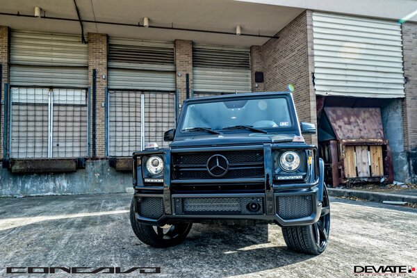 Black mercedes benz front view