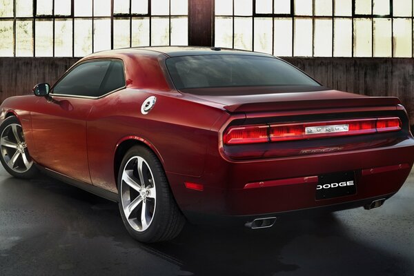 Sports Car American rear view Red