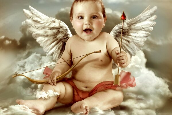 Cupidon tenant les flèches de Cupidon