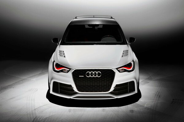Audi hood white front view