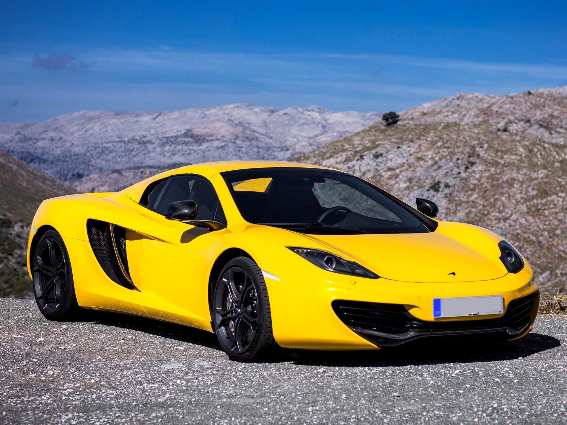 auto carta da parati giallo mclaren mp4-12c spyder 2012 carta da parati mclaren spider bella macchina