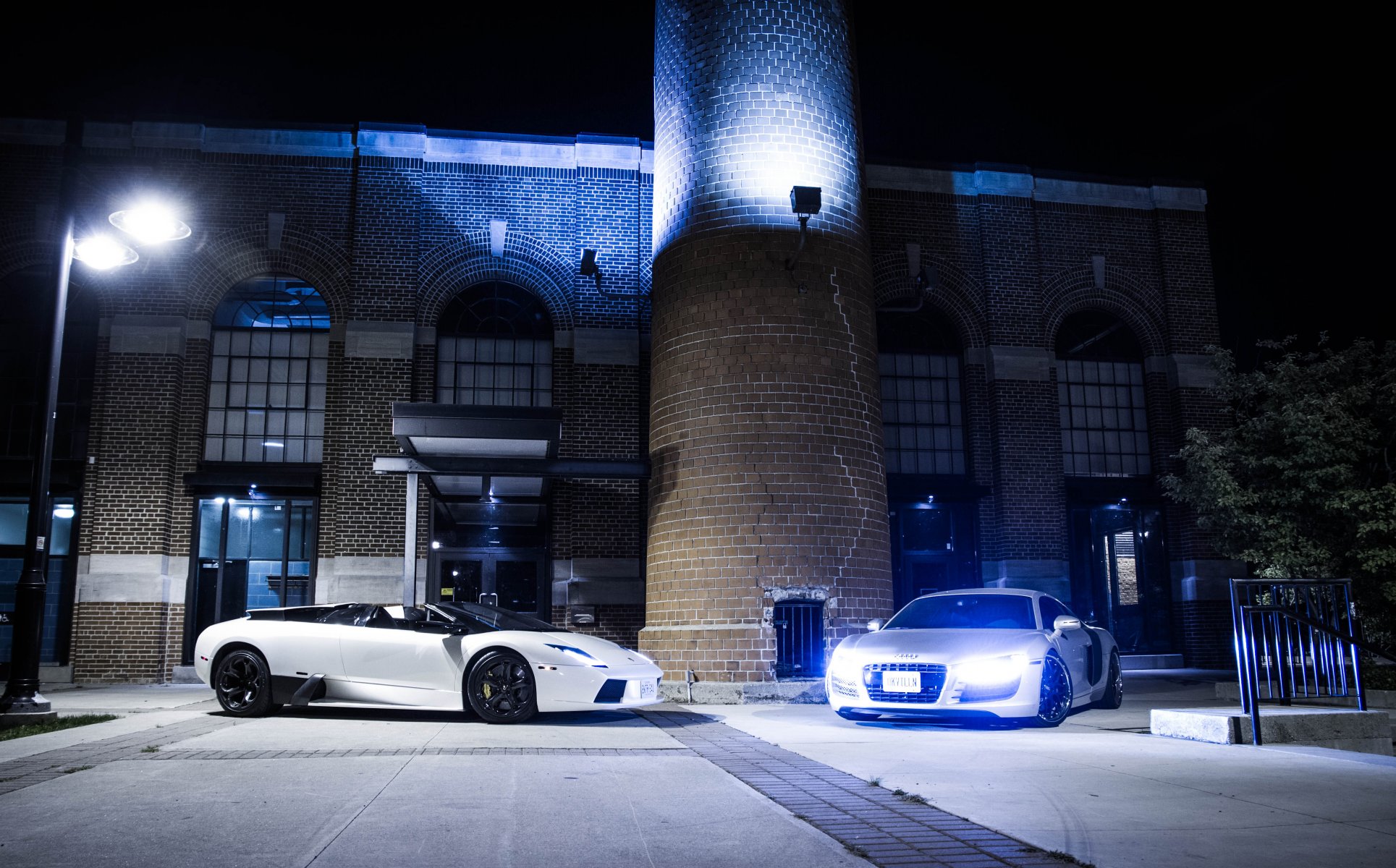 lamborghini murcielago lp640 spyder audi r8 blanco lamborghini mursielago audi r8 plata noche luz del faro