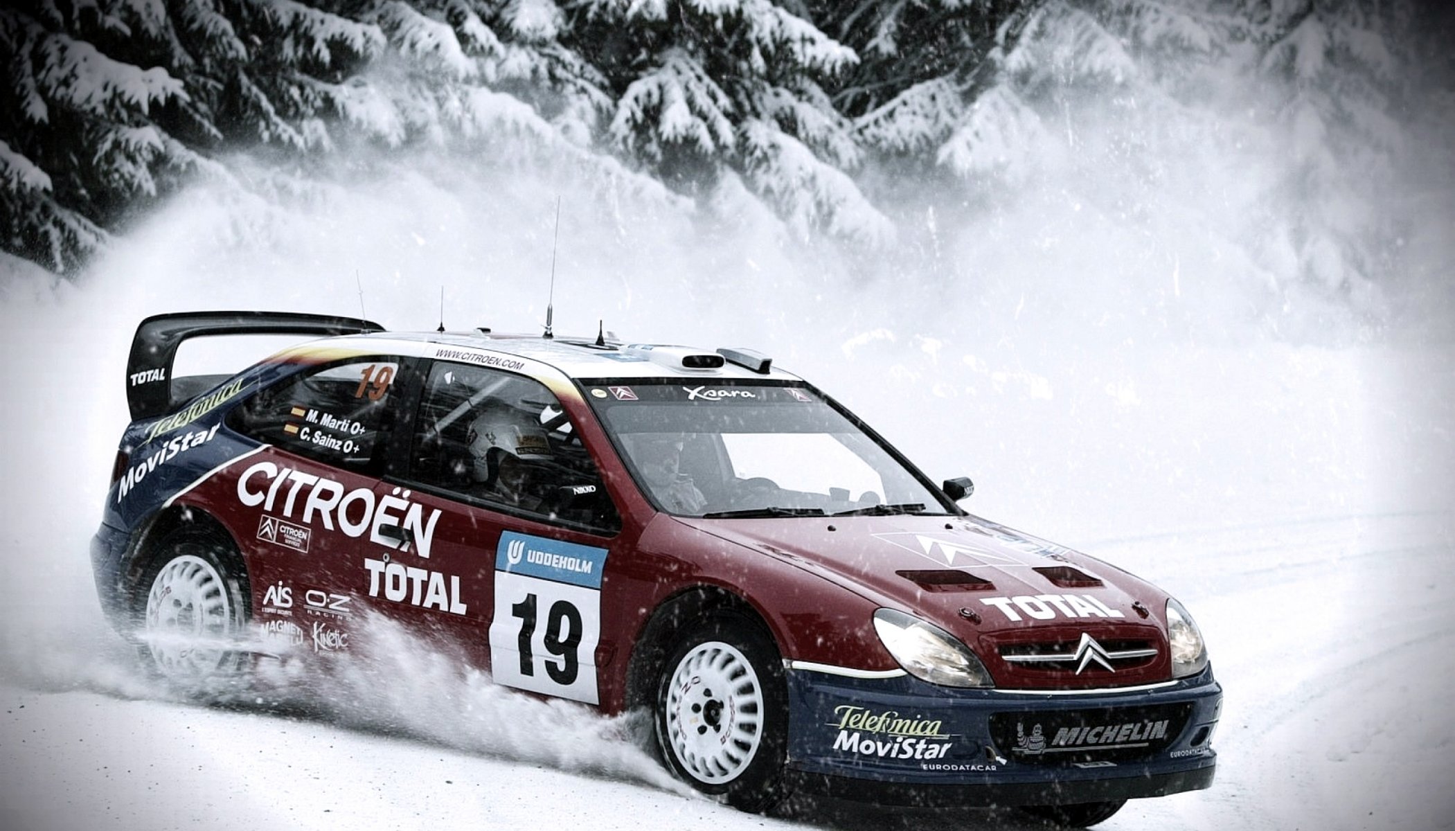 citroen xsara wrc rally rally auto coche deporte en movimiento vista lateral invierno nieve derrape