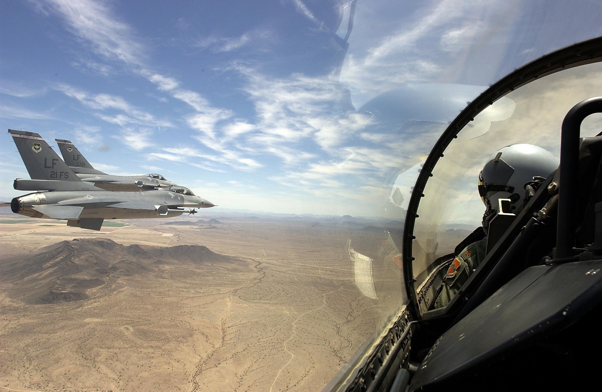 aircraft fighters flight pilot desert landscape