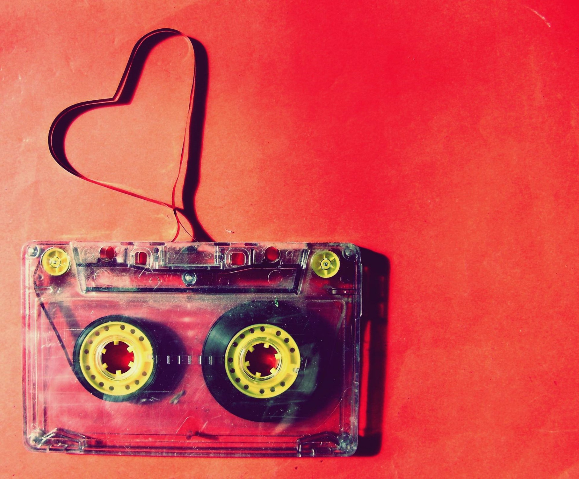 cassette red heart